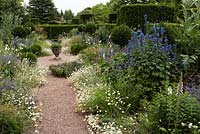 The blue and white Herbaceous Garden