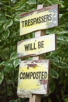 Fun sign - Trespassers will be composted