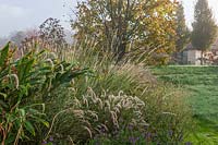 Autumnal border, Marchants Hardy plants, East Sussex