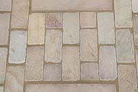 Details of sand stone setts and paving slabs 