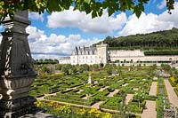 The vegetable knot garden and parterre - Chateau Villandry, Loire Valley, France