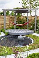 Round pool with stepping stones - BBC Gardener's World Live, Birmingham 2017 -Serenity - Designer : Andy Tudbury, Halcyon Days Garden Design