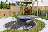 Round pool with stepping stones - BBC Gardener's World Live, Birmingham 2017 -Serenity - Designer : Andy Tudbury, Halcyon Days Garden Design
