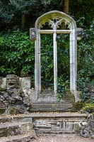 A window folly in a Medieval style in garden