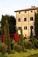 View of building at Palazzo Parisi. Oliveto, Rieti, Italy