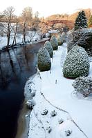 View from the Auld Brig O'Doon of the River Doon, Burns National Heritage Park, Alloway, Ayr, Scotland, January.