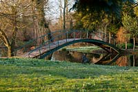 Bridge in winter, Chippenham Park, Cambridgeshire. 