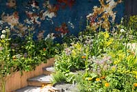 The AkzoNobel Honeysuckle Blue( s ) Garden at the RHS Chelsea Flower Show 2016. Designers: Claudy Jongstra, Stefan Jaspers.