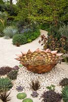 The Winton Beauty of Mathematics Garden, RHS Chelsea Flower Show 2016. Designer Nick Bailey.Plants showing mathematical patterns