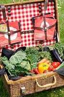 Picknick baseket with vegetables
