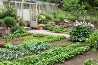 Vegetable garden with green house