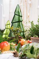 Christmas decoration in green and red color tones