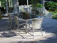 Verandah with furniture in the Hamptons Long Island USA