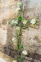 Floral cross for the funeral