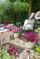Impression with garden furniture and annuals