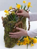 Moss bag with daffodils: 8/9
