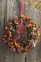 Hydrangeas - rose hips - Wreath 4.4
