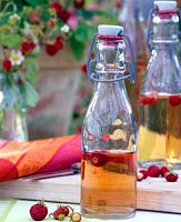Fragaria - wild strawberries, strawberry vinegar - apple cider vinegar with