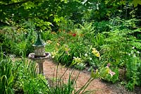 Perennial garden with Hemerocallis, Liatris and other perennials