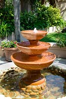 Three tier  terracotta fountain