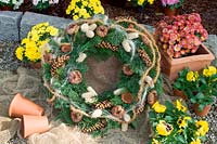 Allhallows / Wreath with cone and dry flowers