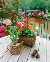 Balkonbepflanzung Tisch / Arrangement / Geländer