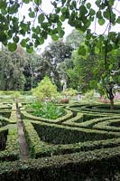 Parterre area in the garden at Palazzo Corsini, in Florence, Italy
