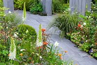 Chelsea Flower Show, 2013. The BrandAlley Garden, natural planting with slate paths