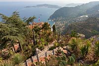 Le Jardin d'Eze, South of France. Exotic garden with panoramic views