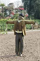 Heligan Garden, Cornwall, Spring. Scarecrow