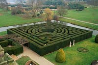 Hever Castle Kent Hedge maze famous historic garden overview