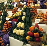 Arthur Davies display of prize vegetables