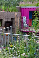 The Montessori Centenary Children's Garden overview. Designer: Jody Lidgard, Sponsors: Montessori Centre International. RHS Chelsea Flower Show 2019.
