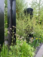 Metal sculptures in the Viking Cruises: The Art of Viking Garden at Chelsea Flower Show 2019 - Designer: Paul Hervey-Brookes - Sponsor: Viking