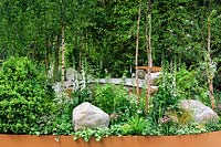 Family Monsters Garden at RHS Chelsea Flower Show 2019. Designer: Alistair Bayford - Sponsor:  idverde, Family Action. Gold medal, Best Artisan Garden.