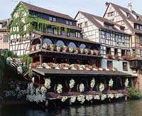 German canal houses with window boxes