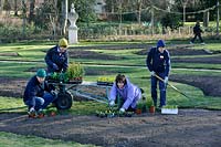 Gardeners at Chiswick House and Gardens, February.