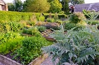 A view of vegetable garden at Askham Hall, near Penrith, Cumbria, UK.