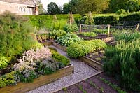 A view of the vegetable and her garden at Askham Hall, near Penrith, Cumbria, UK. 