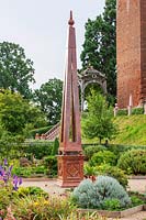 A monument in the Elizabethan Garden, Kenilworth Castle, near Coventry, UK. 
