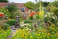 An informal country cottage garden. 
