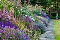 Long herbaceous border at Town Place in Sussex