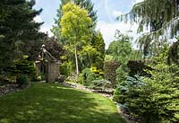 The Pinetum at York Gate Garden, Leeds, Yorkshire, UK. 