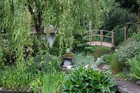 Footbridge at the Pure Land Japanese Meditation Garden, Newark, UK.
