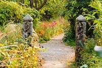 Stone gateposts and path
