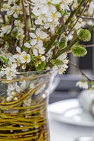 Floral Spring arrangement with blossom and Goat Willow catkins