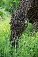 Willow horse sculpture by Helen Colletta. Wakelins Willow, Suffolk
