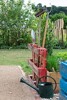 Old pallet used for storing garden tools - Finding Urban Nature, RHS Tatton Park Flower Show 2018