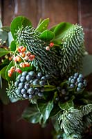 Christmas wreath of pine, Spindle - Euonymus and Ivy