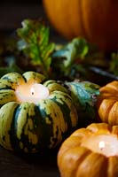 Decorative gourds - hollowed out as candle holders